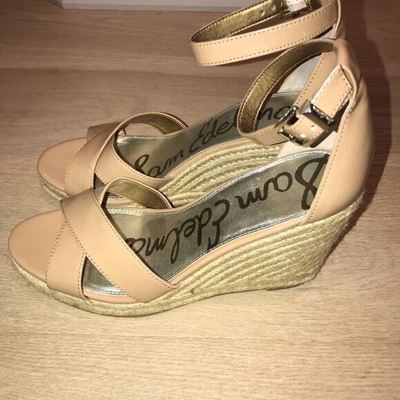 Sam Edelman Brenda Wedge Tan Sandal 10.5 - Picture 5 of 7